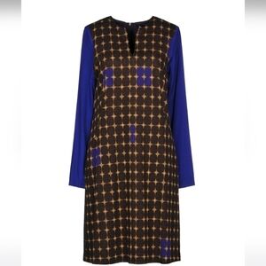 Maliparmi Purple and Brown Long Sleeve Dress